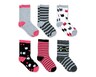 Lily &amp; Dan Childrens 6pk Socks Cats