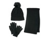 Serra Ladies 3 Piece Hat, Glove, and Scarf Set Black