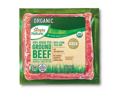 Organic Grass Fed Ground Beef - Simply Nature | ALDI US