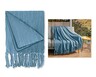 Huntington Home Knit Tassel Throw Blue In Use