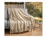 Huntington Home Knit Tassel Throw Beige In Use