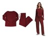 Serra Ladies 2 Piece Loungewear Set Burgundy In Use