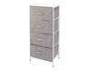 Huntington Home 4 Drawer Storage Tower White with White Top and Grey Drawers