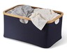 Easy Home Bamboo Collapsible Basket Navy In Use