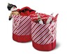 Huntington Home Holiday Canvas Bins 2 pk Red Stripe In Use