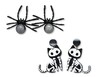 Serra Halloween Earrings Spider and Skeleton Cat