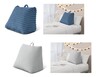 Huntington Home Wedge Pillow Blue Ribbed and Gray Canvas In Use