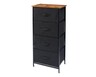 Huntington Home 4 Drawer Storage Tower Black with Wood Top and Black Drawers