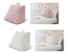 Huntington Home Wedge Pillow Pink Sherpa and White Ribbed In Use