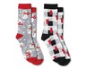 Merry Moments Ladies Holiday Socks Buffalo Check/Snowman