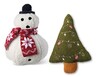 Merry Moments Holiday Sherpa Pillow Snowman and Christmas Tree