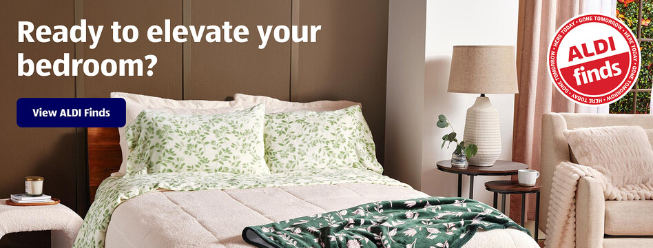 Ready to elevate your bedroom? View ALDI Finds.