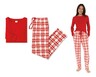 Serra Ladies 2 Piece Fleece Pajama Red Plaid In Use