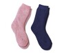 Adventuridge Ladies 2 Pack Brushed Winter Socks Navy/Pink