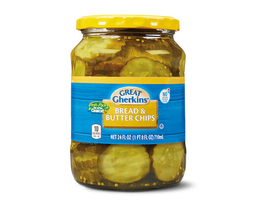 Bread And Butter Pickle Chips Great Gherkins Aldi Us