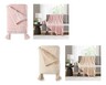 Huntington Home Decorative Throw Pink Tassels and Taupe Tassels In Use