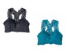 Serra Ladies 2 Pack Lace Bralette Blue/Purple