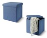 SOHL Furniture Foldable Storage Ottoman Blue In Use