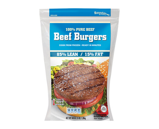 Great Value Beef Burgers, 85% Lean/15% Fat, 12 Count, Lbs (Frozen ...