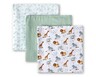 Little Journey 3PK Swaddle Set Green Safari