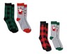 Merry Moments Men&#039;s and Ladies Holiday Socks Santa/Green Check and Santa/Red Check