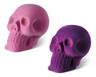 Huntington Home Flocked Skull Pastel Pink and Purple