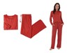 Serra Ladies 2 Piece Pointelle Pajama Set Red In Use