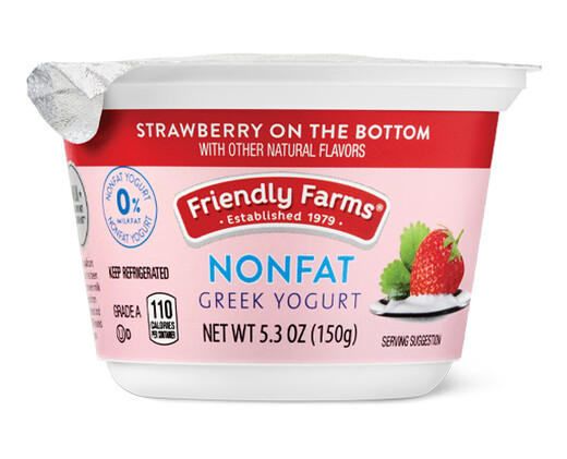 Non-Fat Greek Yogurt - Strawberry Or Blueberry - Friendly Farms | ALDI US