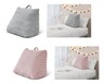 Huntington Home Wedge Pillow Gray Sherpa and Pink Ribbed In Use