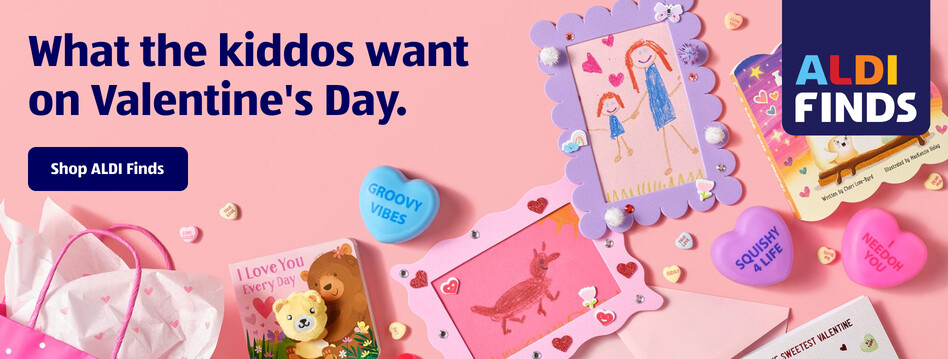 What the kiddos want on Valentine&#039;s Day. Shop ALDI Finds.