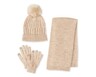 Serra Ladies 3 Piece Hat, Glove, and Scarf Set Oatmeal