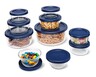 Crofton 20pc Glass Storage Set Blue Lid In Use