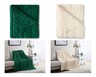 Huntington Home Cable Knit Throw Green and Ivory In Use