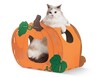 Heart to Tail Halloween Cat Scratching Playhouse Pumpkin In Use