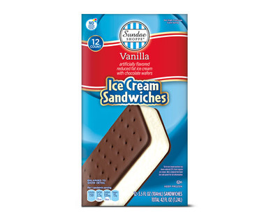 Vanilla or Neapolitan Ice Cream Sandwiches - Sundae Shoppe | ALDI US