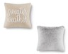 Huntington Home Cozy Accent Pillow Beige Sweater Weather and Gray Shaggy Fur