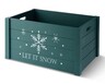 Huntington Home Winter Farmhouse Crate Green with Let it Snow