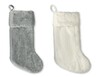 Merry Moments Holiday Stocking White or Silver Faux Fur