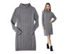 Serra Ladies Cable Sweater Dress Gray In Use