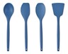 Crofton Silicone Utensil Turner, Solid Spoon, Spatula, Spoonula Blue