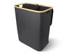 Easy Home Bamboo Collapsible Hamper Dark Gray View 1