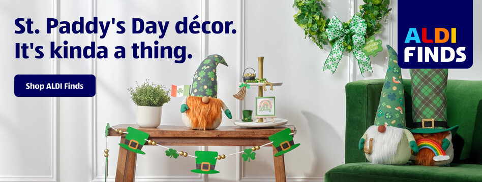 St. Paddy&#039;s Day decor. It&#039;s kinda a thing. Shop ALDI Finds.