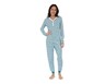 Serra Ladies 2 Piece Fleece Pajama Green Stripes In Use