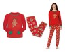 Merry Moments Ladies Holiday Pajama Set Gingerbread Red In Use