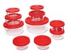 Crofton 20pc Glass Storage Set Red Lid