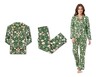 Serra Ladies Flannel Pajama Set Green In Use