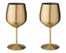 Crofton Stainless Steel Stemmed Wine Glasses Gold