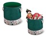 Huntington Home Holiday Canvas Bins Large Green with Print In Use