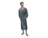 Royal Class Men&#039;s Micro Plush Bathrobe Gray In Use