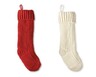 Merry Moments Holiday Stocking White or Red Knit